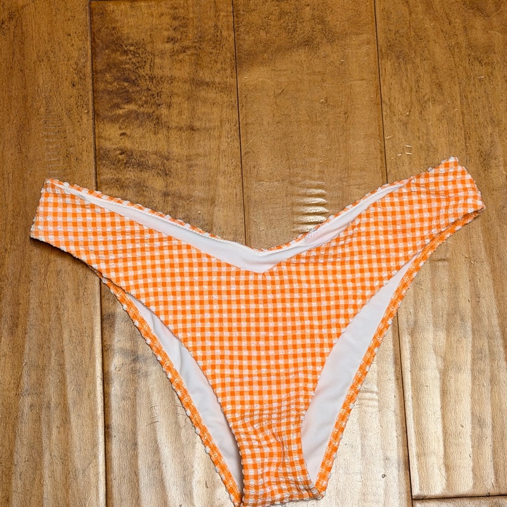 Abercrombie & Fitch Orange Gingham Swimwear